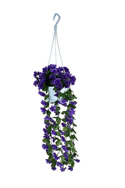 Nettenevime Yapay Çiçek Sarkan Menekşe Mor Begonvil Sarkaç Askılı Saksıda Balkon Çiçeği Çiçek Sepeti