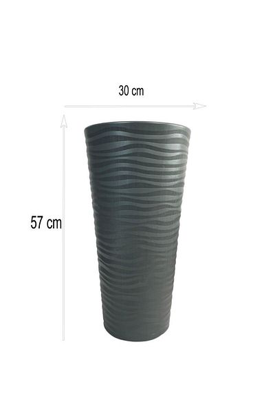 Nettenevime 5.5 Liter Anthracite Tall Flower Pot Vase - 30*57cm Beach Decorative