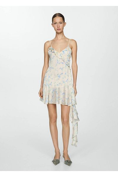 MANGO Woman Floral ruffle dress