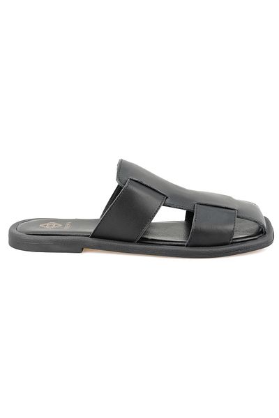 Desa Women's Black Leather Slippers