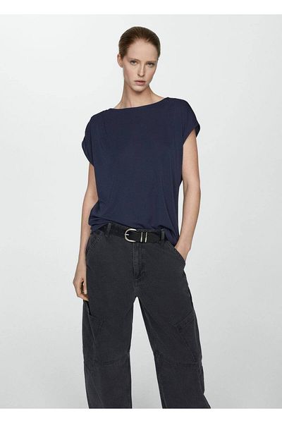 MANGO Woman Rövid ujjú Oversize póló