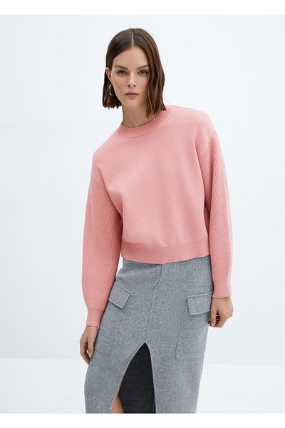 MANGO Woman Pulover tricotaj cu gât rotund