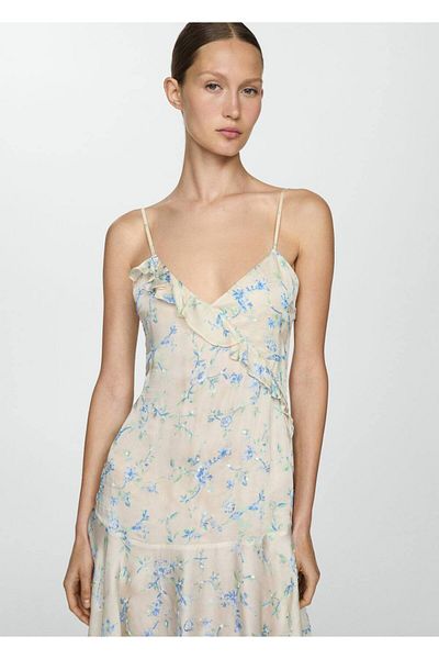 MANGO Woman Floral ruffle dress