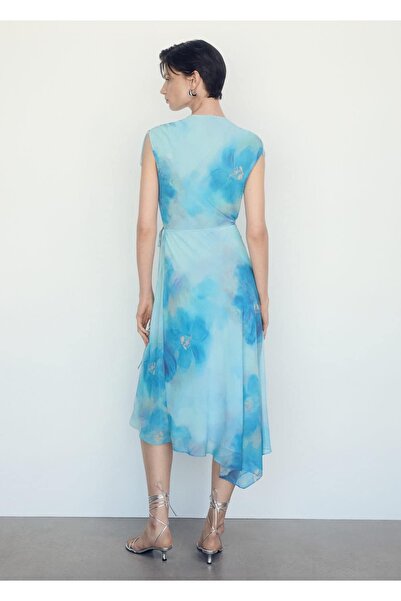 MANGO Woman Desenli anvelop kesim elbise