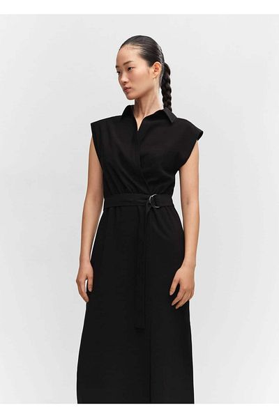 MANGO Woman Rochie cămașă cu centură