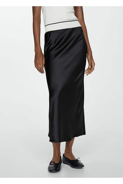MANGO Woman Fustă midi din Satin