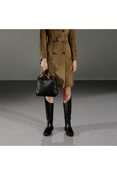 Desa Rebeca Black Women's Leather Riding Boots