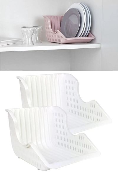 kapsulavm In-Cabinet Pot Pan Lid Plate Organizer Basket Plate Rack Dish Rack Organizer