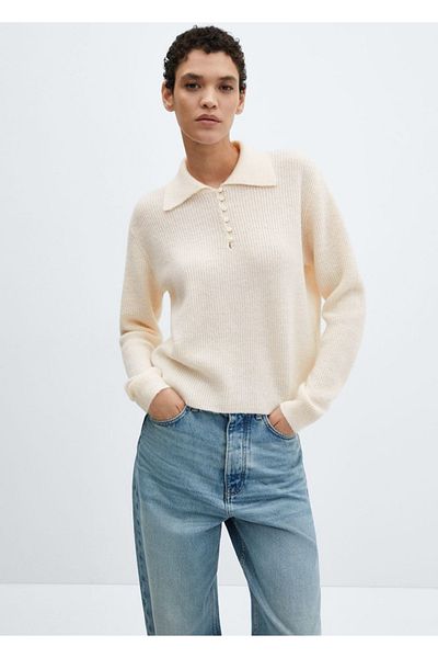 MANGO Woman Polo Collar Sweater