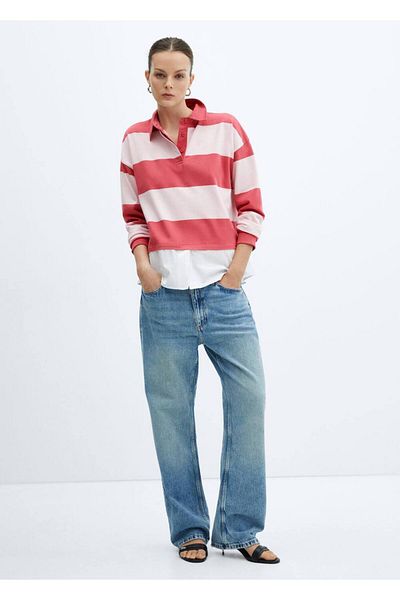 MANGO Woman Striped Combined Polo Shirt