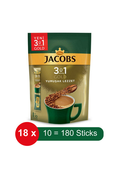 Jacobs 3 in 1 Gold Soft Flavor Instant Coffee – 10 Pack X 18 Pieces