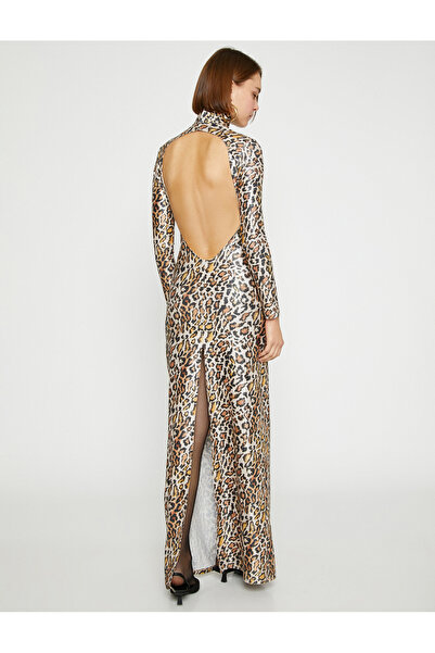 Koton Balıkçı Yaka Uzun Kollu Uzun Elbise