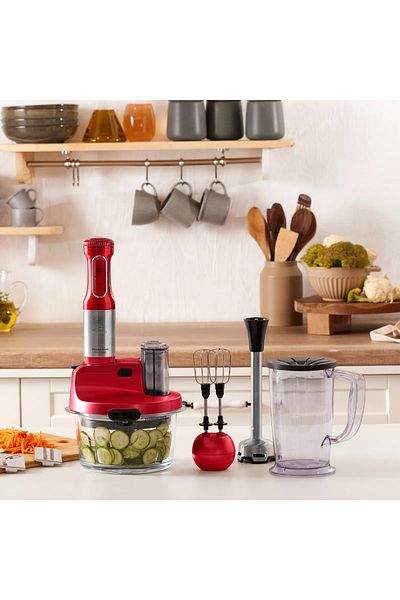 Karaca 2500W Powerful Motor Food Processor with Glass Bowl, 4 Blades Blades Ice Breaking Premium Design