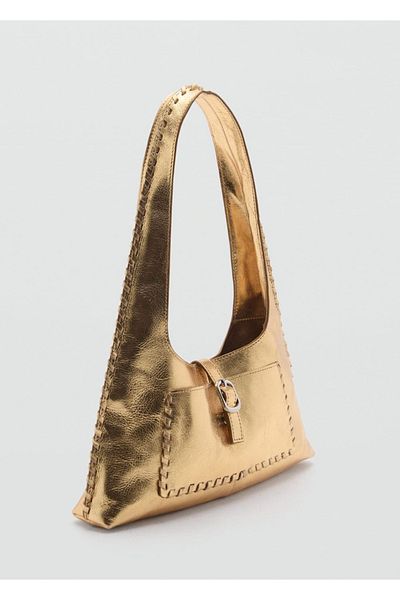 MANGO Woman Geanta metalica din piele