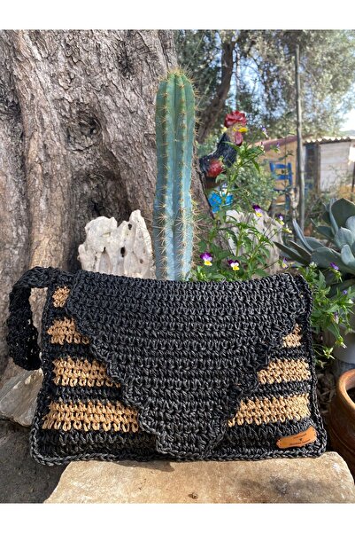 Sertdemir handmade ELİŞİ KAĞIT İP ÖRGÜ PORTFÖY ÇANTA
