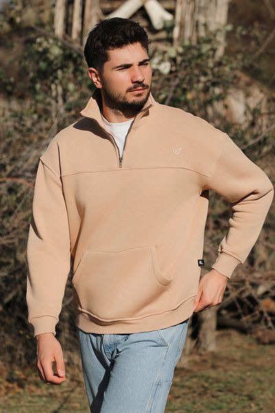Whish Φούτερ Solano Sand Oversize με Τσέπη Καγκουρό
