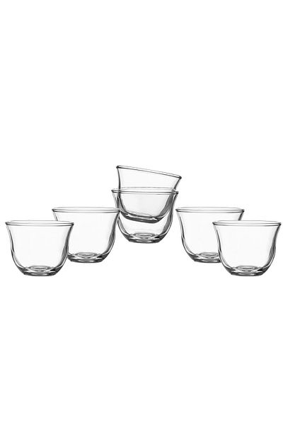 Pasabache A Set Of 6 Clear Glass Saudi Coffee Cups