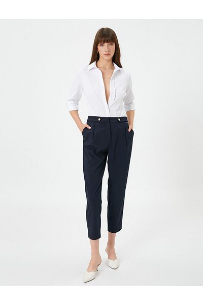 Koton Cămașă cu mânecă lungă, slim fit, cu volane, cu nasturi