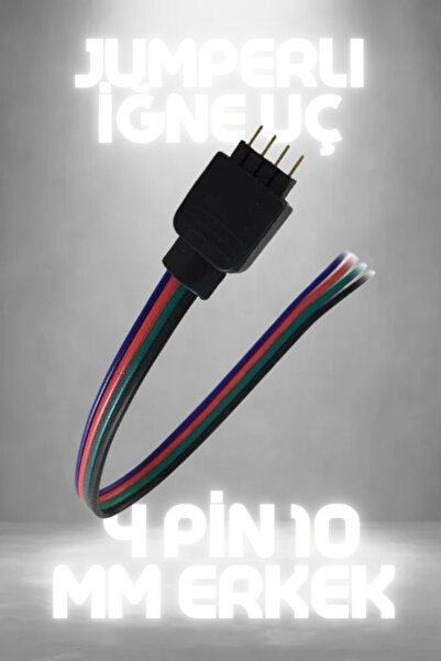 luciole 10 Adet Led Bağlantı  Konnektör Soket Rgb Şerit Led 4 Pin 10 Mm Erkek...