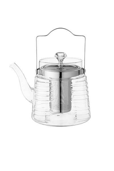 Dania Heat-resistant glass teapot with stainless steel strainer, capacity 1500 ml