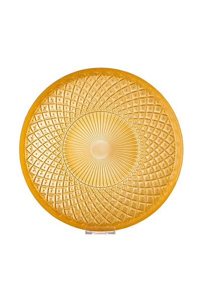 Byblos Glass Serving Dish For Sweets Chocolate And Fruits Multi-Use Size 35 Cm Depth 5 Cm