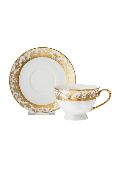 Dania Porcelain tea cup set, 12 pieces, 6 cups + 6 saucers