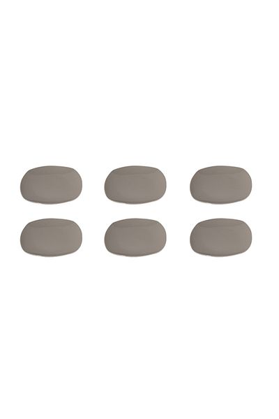 Dania 6-Piece Porcelain Plate Set Grey 26cm