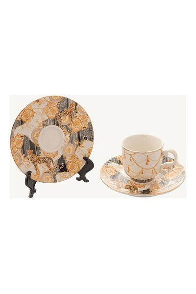 Dania 12-Piece Coffee Cup And Saucer Set White/Gold 13x13x1cm