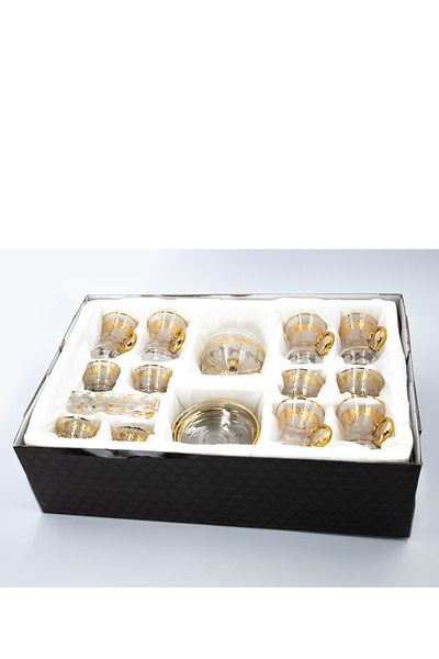 Dania 25 Pieces Coffee And Tea Set 6 Coffee Cups + 6 Tea Cups + 6 Saucers + 6 Sugar Tea Spoons With Lids