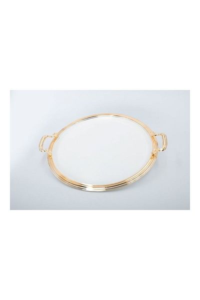 Dania 3 Piece Tray Set White/Gold 40x40cm