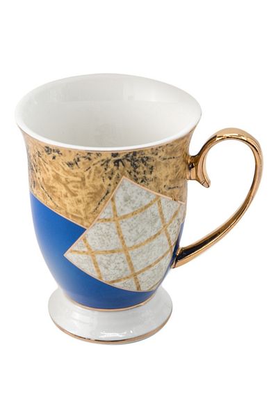 Dania Autumn Patterned Tea Cup Blue/Brown/Off White 250ml