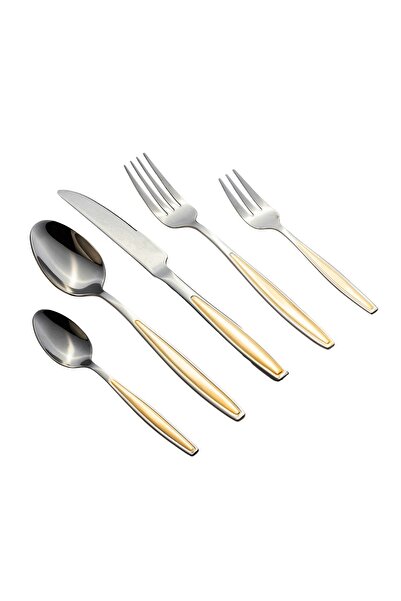 Dania حقيبة ملاعق من الستانلس ستيل والذهب مكونة من 72 قطعة