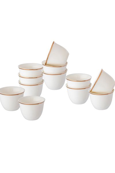Dania A set of Saudi coffee cups made of pure porcelain with golden decor