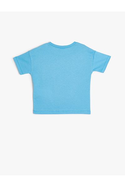 Koton Tricou de bază cu mânecă scurtă buzunar detaliat bumbac