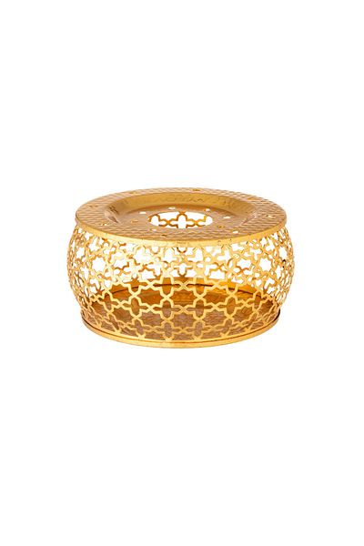 Dania Dallah base and tea pot, gold metal