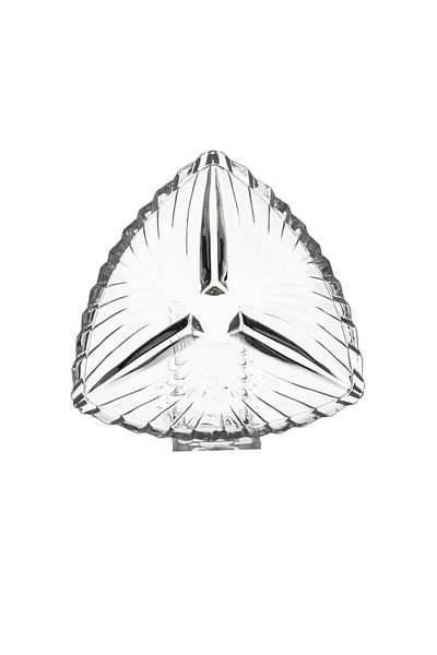 Dania A glass serving dish divided into a triangle shape