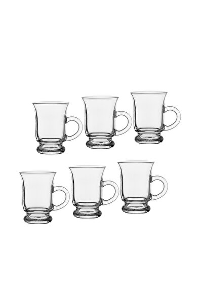 Dania مجموعة من 6 أكواب شاي زجاجية شفافة