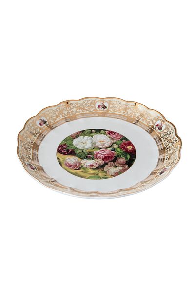 Dania Luxury design rose porcelain fruit plate, 41 cm