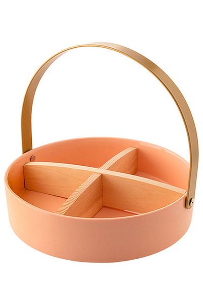 Dania Divided Plate With Holder Orange/Beige 23x23x5cm