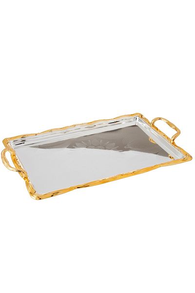 Dania A set of heavy metal trays in three different sizes with modern designs and engravings