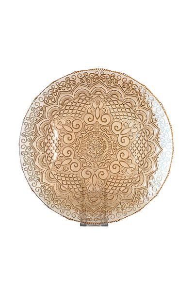 Byblos Glass serving dish for sweets, chocolate, and fruits, multi-use, size 32cm, depth 3 cm