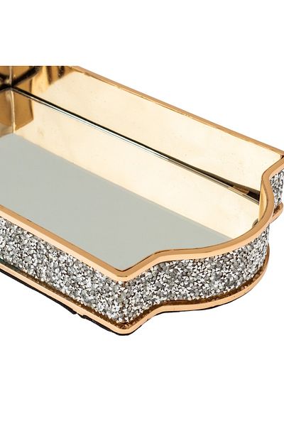 Dania Gold metal top with mirror floor, elegant design