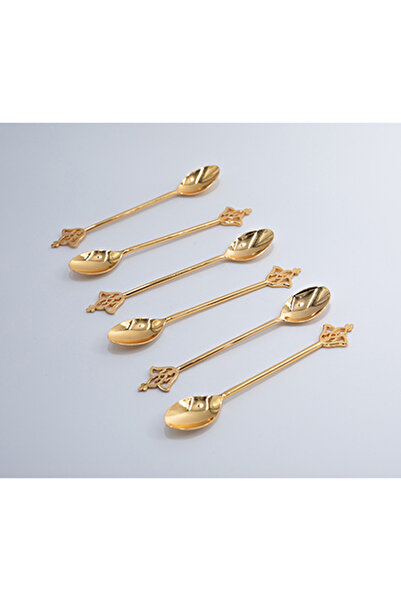 Dania طقم ملاعق شاي معدنية ذهبية 22×14×2 سم
