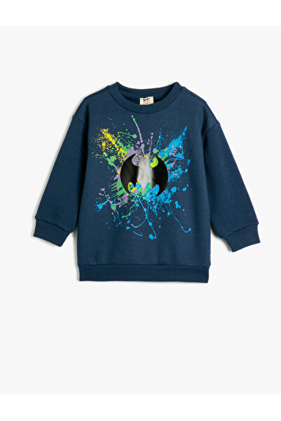 Koton Batman-Sweatshirt, lizenziert, langärmelig, Rundhalsausschnitt, gerippt