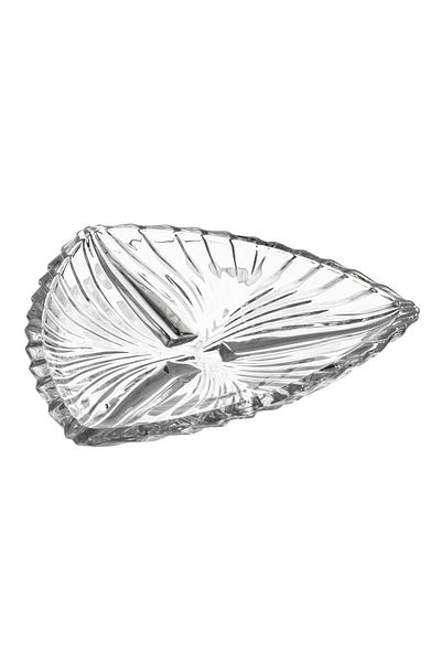 Dania A glass serving dish divided into a triangle shape