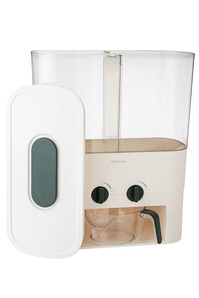 Generic Plastic storage and distribution box for rice and grains, two sections, capacity of 10 kg