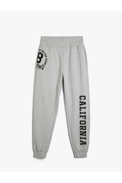 Koton Jogger Sweatpants High Waist Printed with Pocket Detail