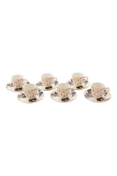 Dania 12-Piece Coffee Cup & Saucer Set White/Gold 13x13x1cm
