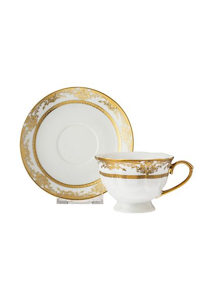 Dania Porcelain tea cup set, 12 pieces, 6 cups + 6 saucers