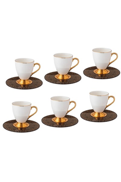 Dania طقم قهوة تركي 6 فناجين و 6 صحون